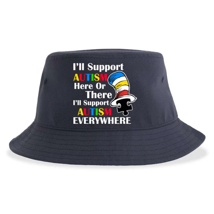 Support Autism Here Or There And Everywhere Sustainable Bucket Hat