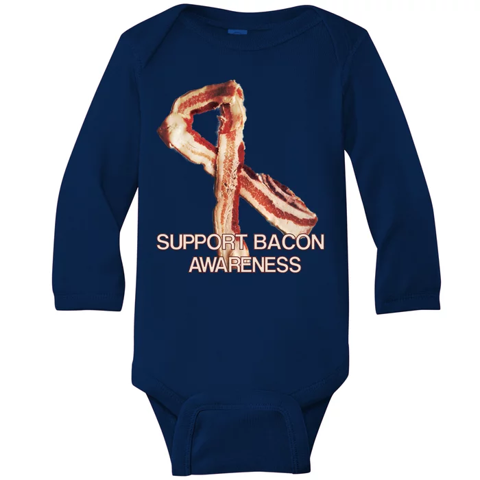 Support Bacon Awareness Baby Long Sleeve Bodysuit