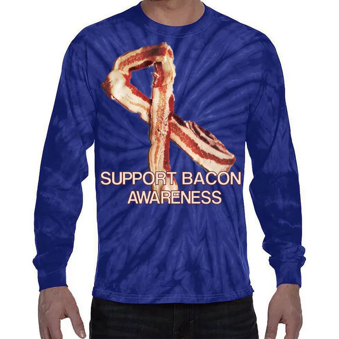 Support Bacon Awareness Tie-Dye Long Sleeve Shirt