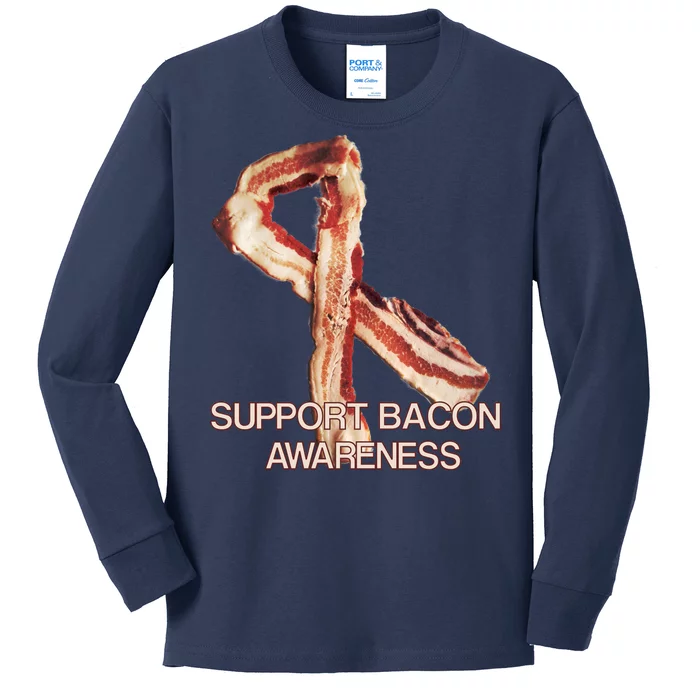 Support Bacon Awareness Kids Long Sleeve Shirt