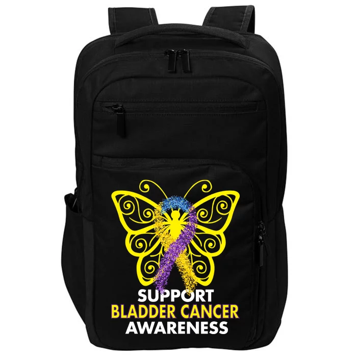 Support Bladder Cancer Awareness Butterfly Impact Tech Backpack