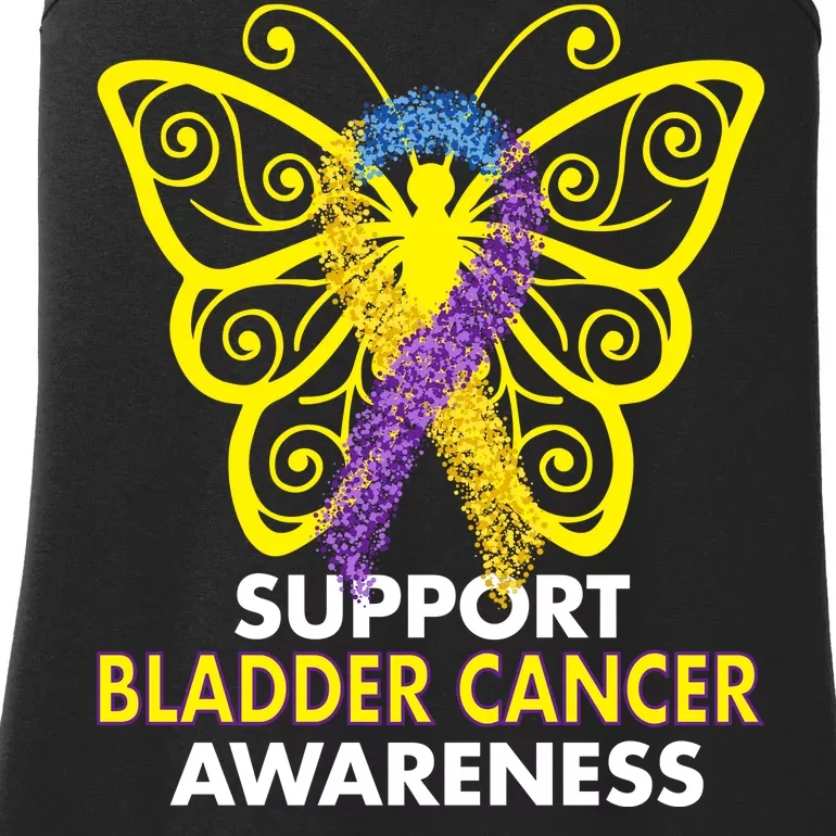 Support Bladder Cancer Awareness Butterfly Ladies Essential Tank