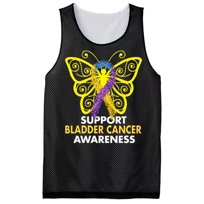 Support Bladder Cancer Awareness Butterfly Mesh Reversible Basketball Jersey Tank