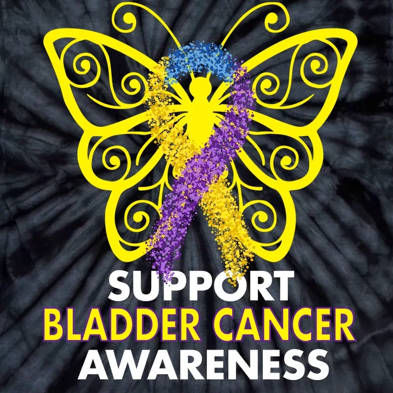 Support Bladder Cancer Awareness Butterfly Tie-Dye T-Shirt