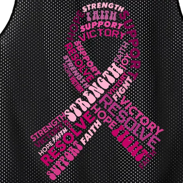 Support Breast Cancer Ribbon Strong Mesh Reversible Basketball Jersey Tank