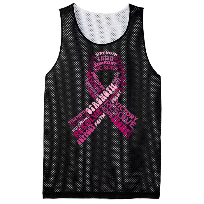 Support Breast Cancer Ribbon Strong Mesh Reversible Basketball Jersey Tank