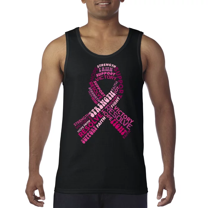 Support Breast Cancer Ribbon Strong Tank Top