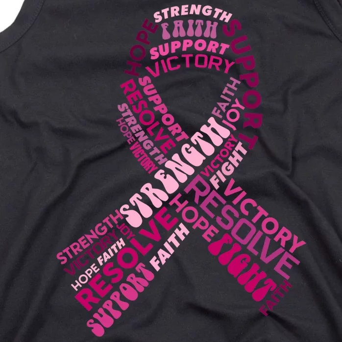 Support Breast Cancer Ribbon Strong Tank Top