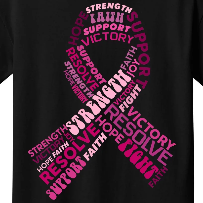 Support Breast Cancer Ribbon Strong Kids T-Shirt