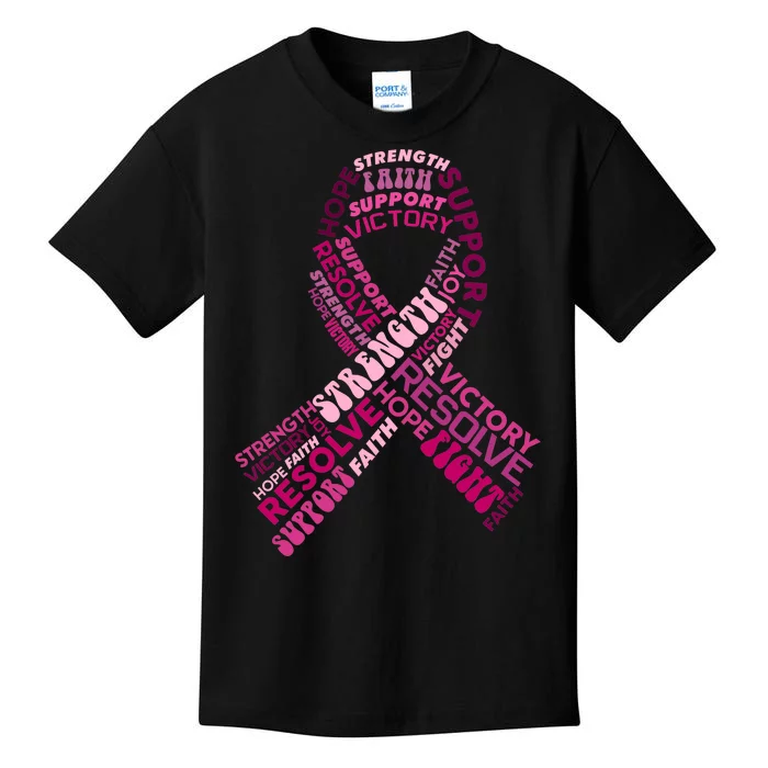 Support Breast Cancer Ribbon Strong Kids T-Shirt