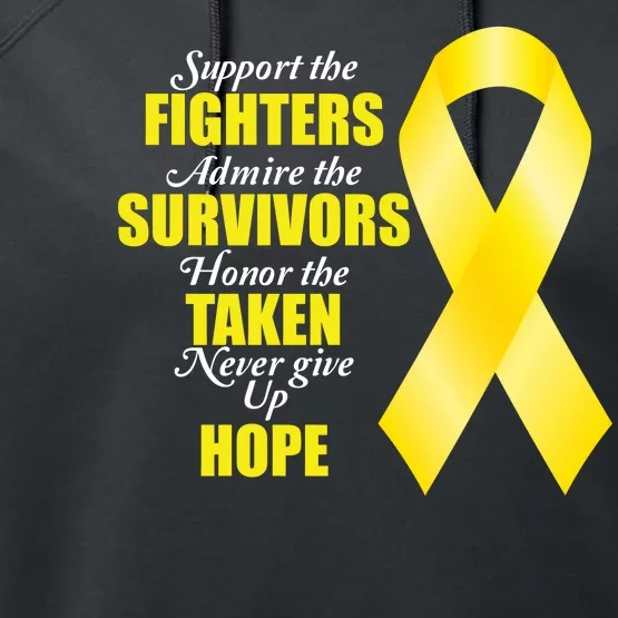 Support Childhood Cancer Awareness Quote Performance Fleece Hoodie