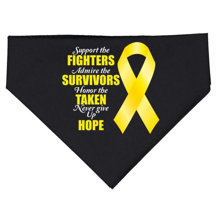 Support Childhood Cancer Awareness Quote USA-Made Doggie Bandana