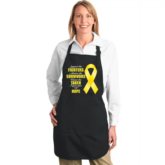 Support Childhood Cancer Awareness Quote Full-Length Apron With Pocket