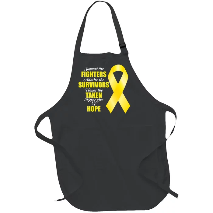 Support Childhood Cancer Awareness Quote Full-Length Apron With Pocket