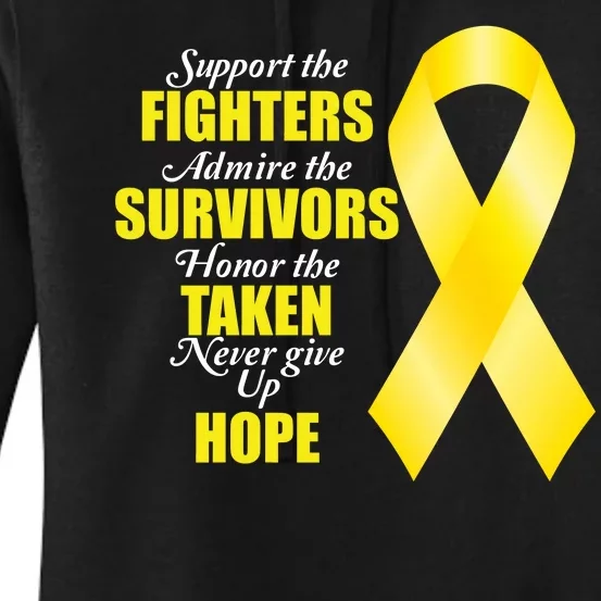 Support Childhood Cancer Awareness Quote Women's Pullover Hoodie