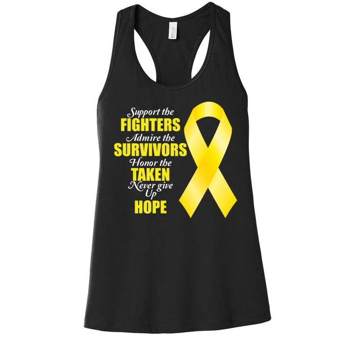 Support Childhood Cancer Awareness Quote Women's Racerback Tank