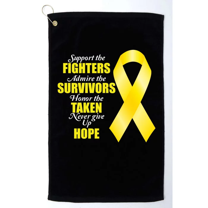 Support Childhood Cancer Awareness Quote Platinum Collection Golf Towel