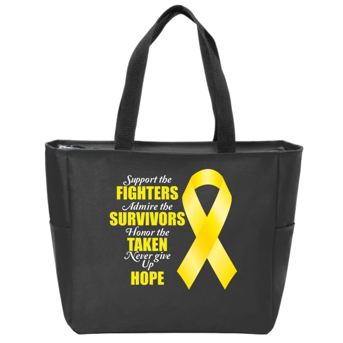 Support Childhood Cancer Awareness Quote Zip Tote Bag