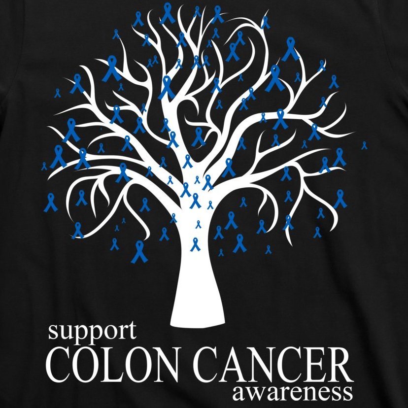 Support Colon Cancer Awareness Ribbon Tree T-Shirt