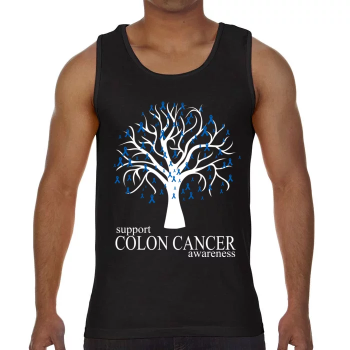 Support Colon Cancer Awareness Ribbon Tree Comfort Colors® Tank Top