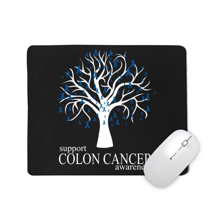 Support Colon Cancer Awareness Ribbon Tree Mousepad