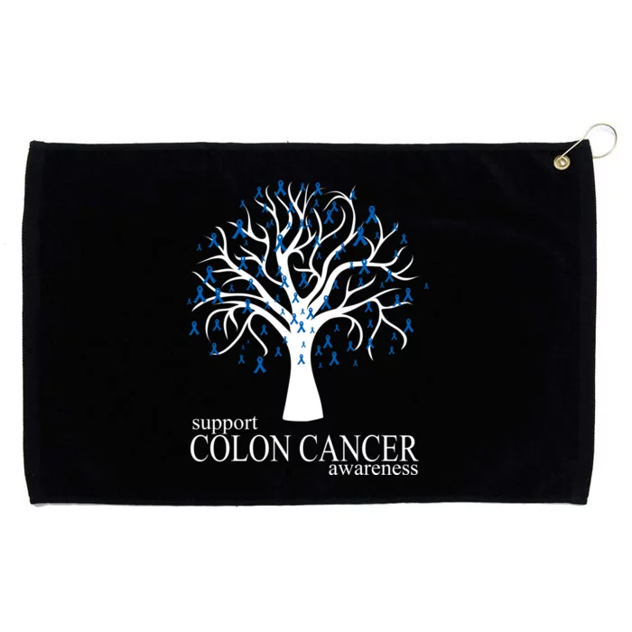 Support Colon Cancer Awareness Ribbon Tree Grommeted Golf Towel