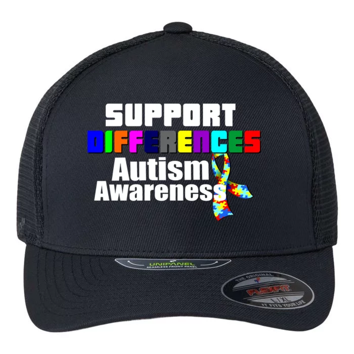 Support Differences Autism Awareness Flexfit Unipanel Trucker Cap