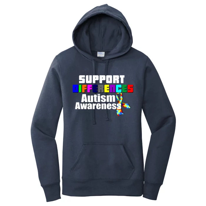 Support Differences Autism Awareness Women's Pullover Hoodie