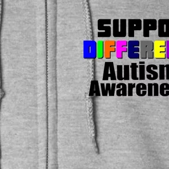 Support Differences Autism Awareness Full Zip Hoodie