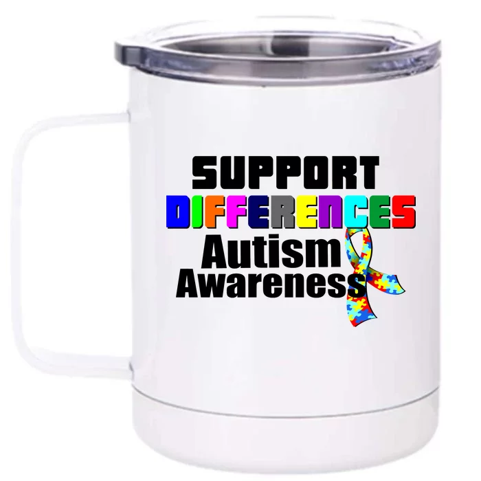 Support Differences Autism Awareness Front & Back 12oz Stainless Steel Tumbler Cup