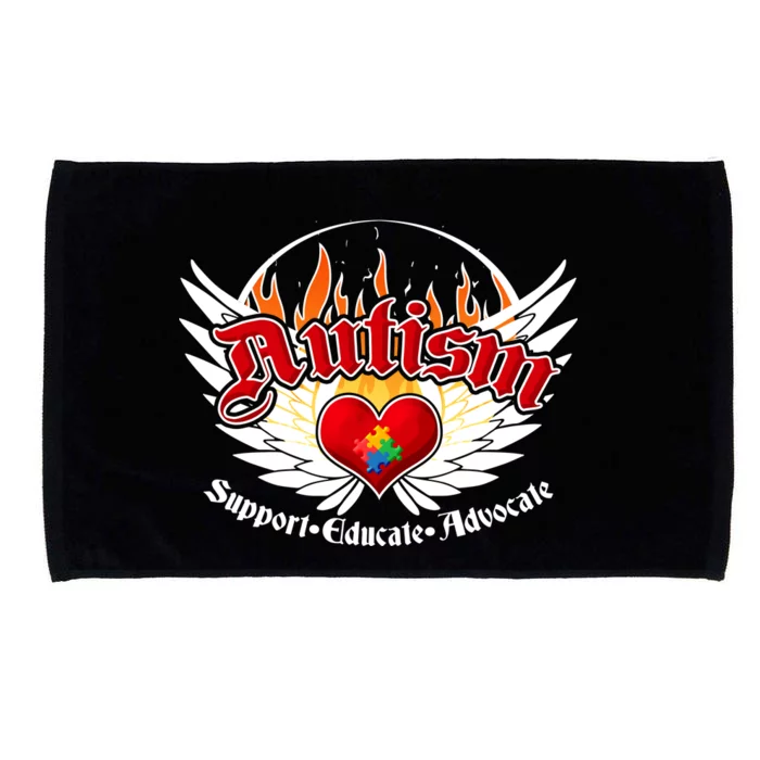 Support Educate Advocate - Autism Flames Microfiber Hand Towel