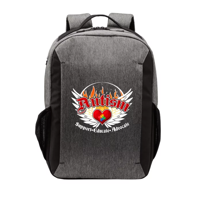 Support Educate Advocate - Autism Flames Vector Backpack