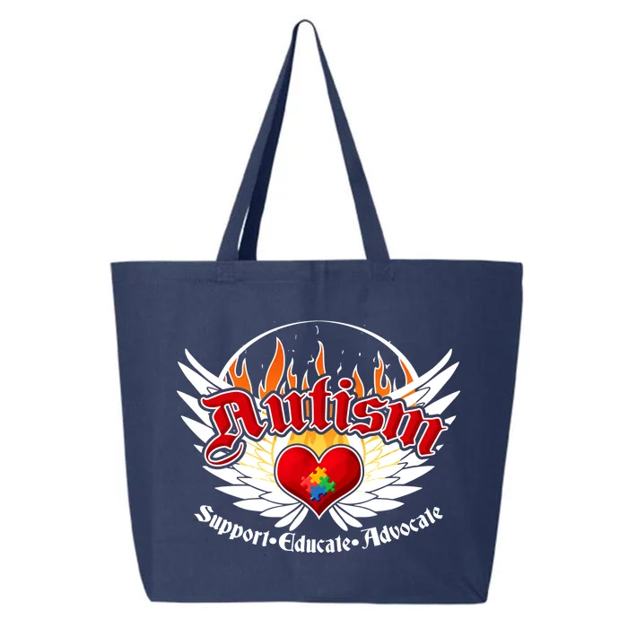 Support Educate Advocate - Autism Flames 25L Jumbo Tote