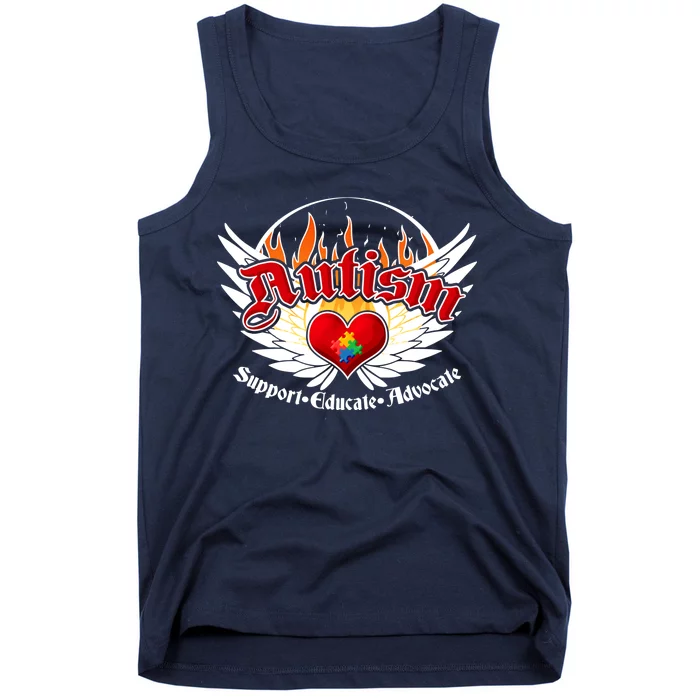 Support Educate Advocate - Autism Flames Tank Top