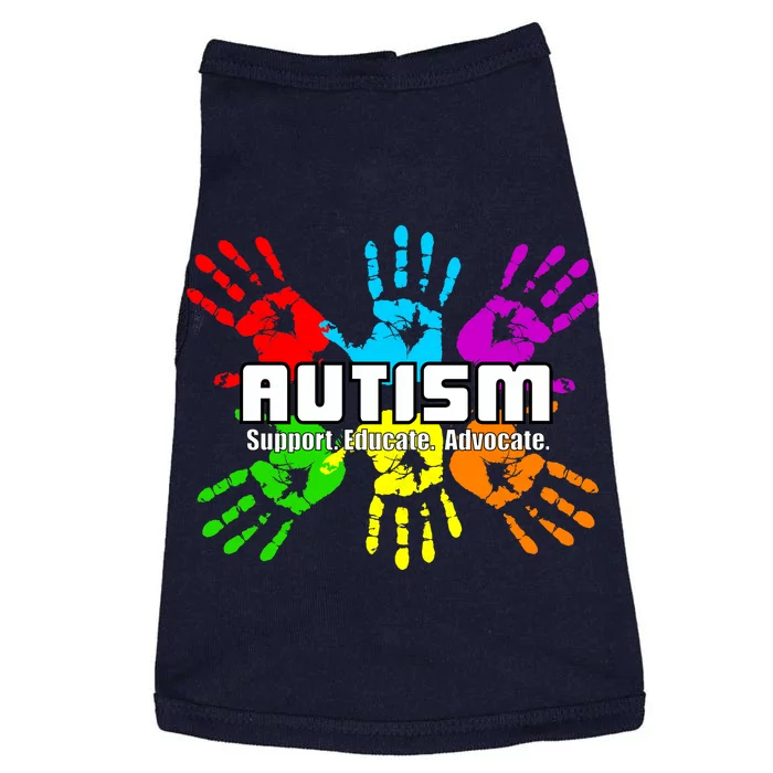 Support Educate Advocate Autism Handprint Doggie Tank