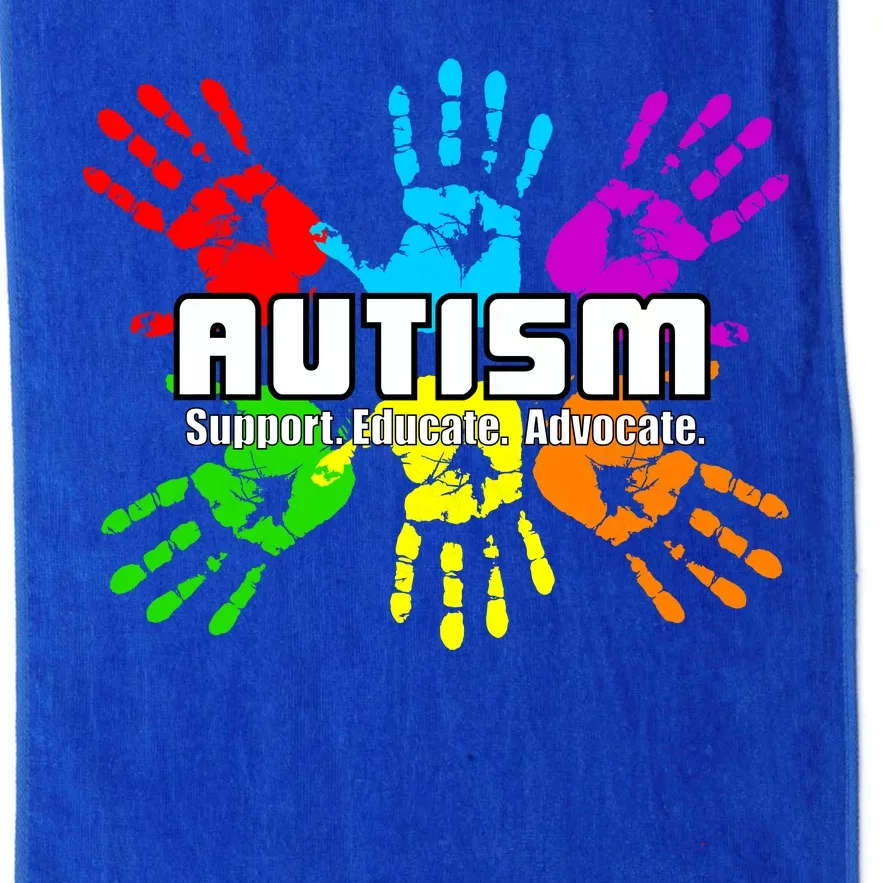 Support Educate Advocate Autism Handprint Platinum Collection Golf Towel