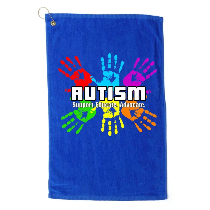 Support Educate Advocate Autism Handprint Platinum Collection Golf Towel