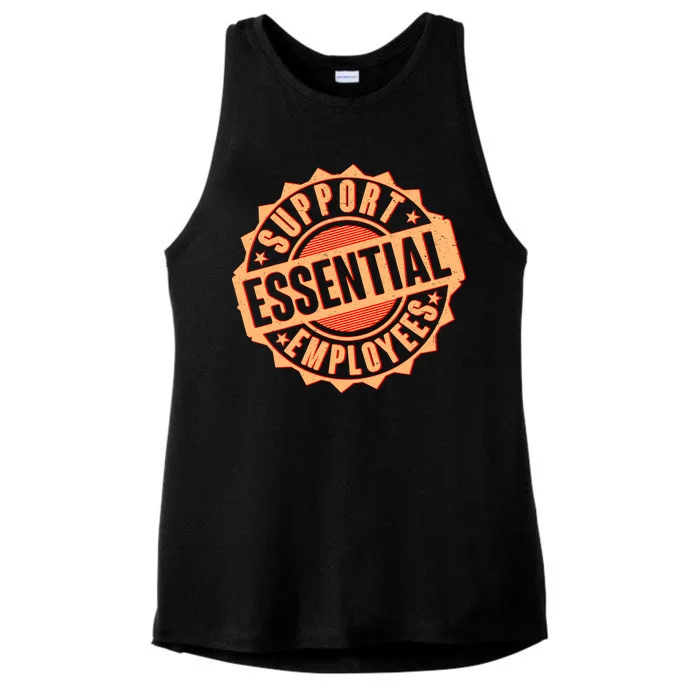 Support Essential Employees Ladies Tri-Blend Wicking Tank