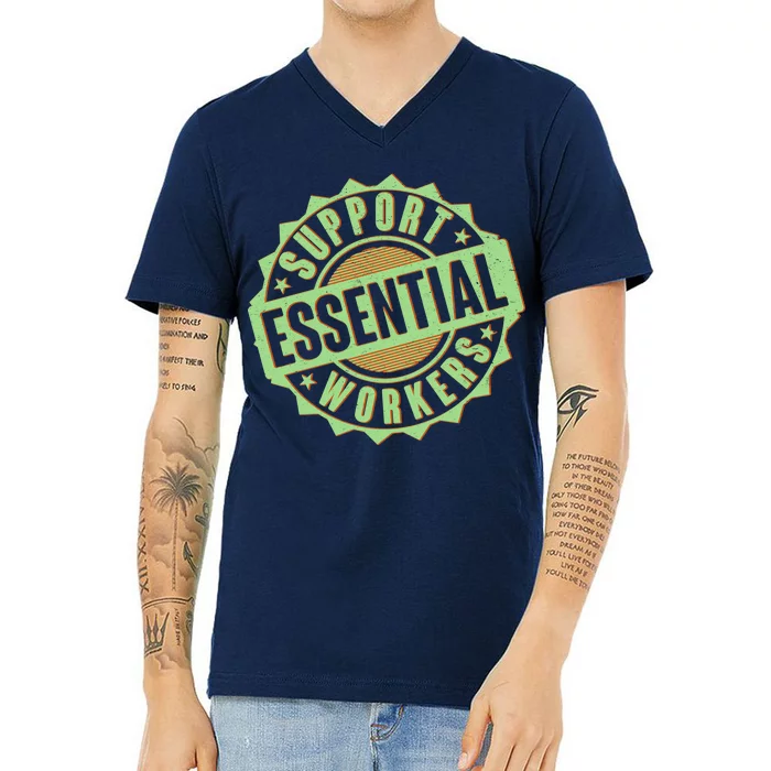 Support Essential Workers V-Neck T-Shirt