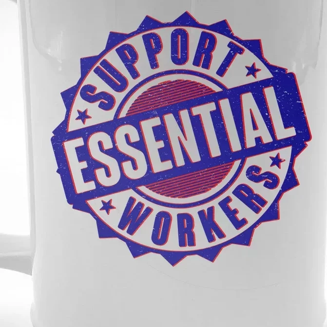 Support Essential Workers Front & Back Beer Stein