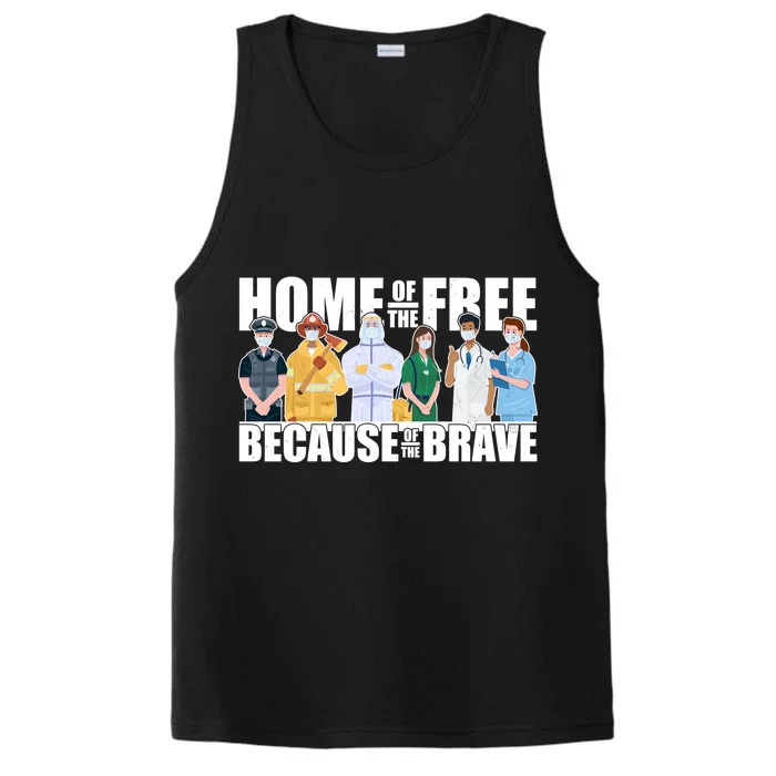 Support Frontline Workers Home Of The Free Performance Tank