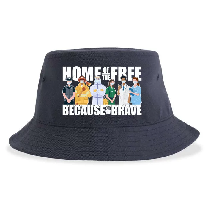 Support Frontline Workers Home Of The Free Sustainable Bucket Hat