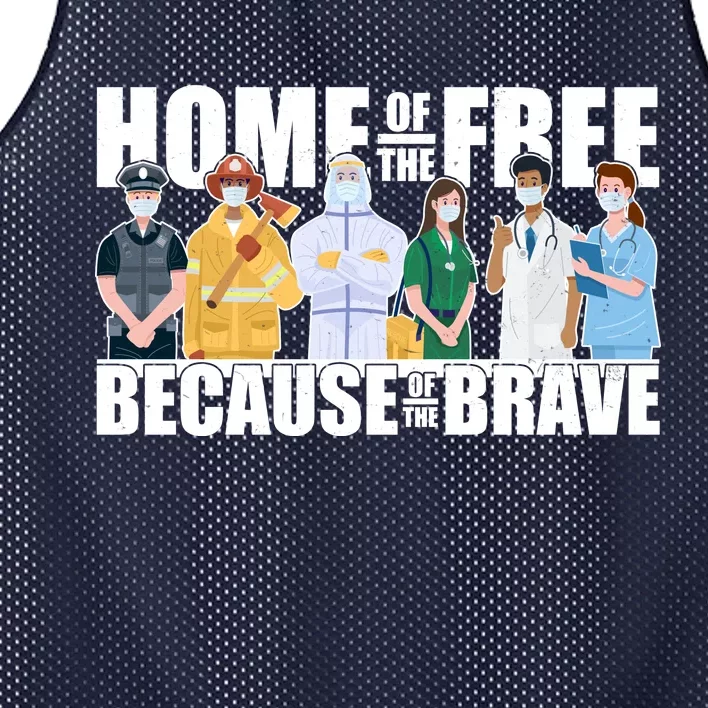 Support Frontline Workers Home Of The Free Mesh Reversible Basketball Jersey Tank