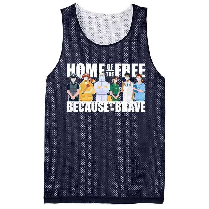 Support Frontline Workers Home Of The Free Mesh Reversible Basketball Jersey Tank