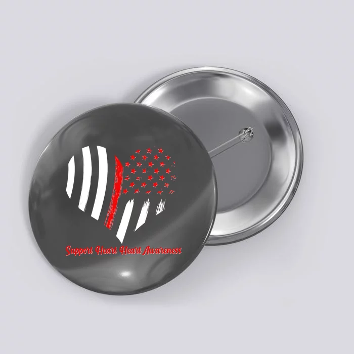 Support Heart Health Awareness - American US Flag Button