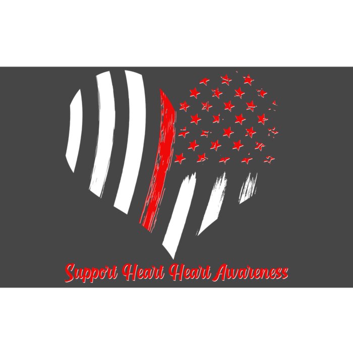 Support Heart Health Awareness - American US Flag Bumper Sticker