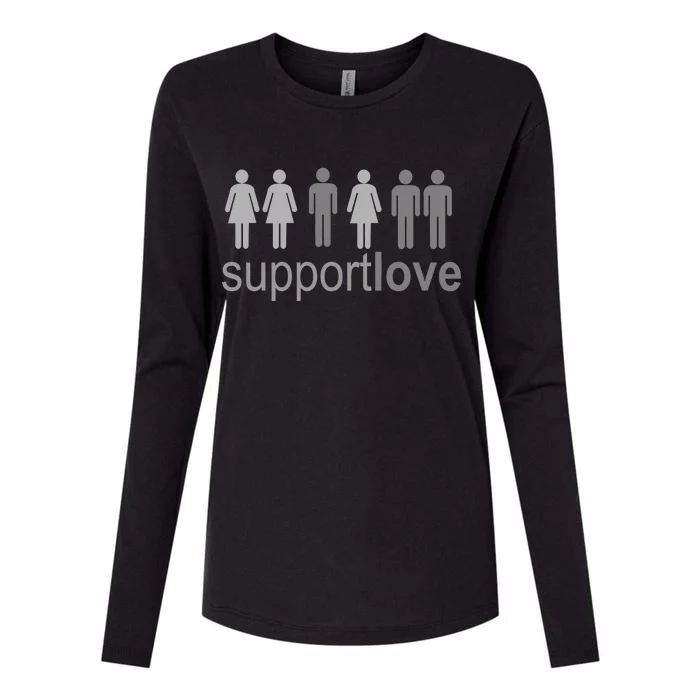 Support Love Equal Rights Womens Cotton Relaxed Long Sleeve T-Shirt