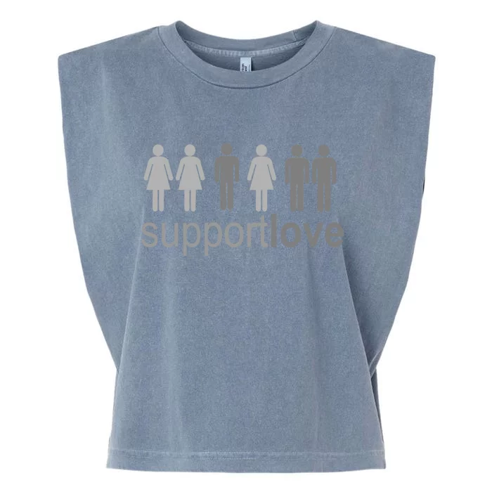 Support Love Equal Rights Garment-Dyed Women's Muscle Tee