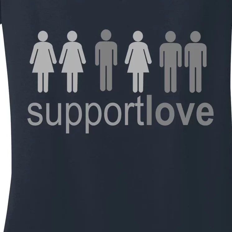 Support Love Equal Rights Women's V-Neck T-Shirt