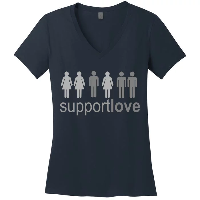 Support Love Equal Rights Women's V-Neck T-Shirt